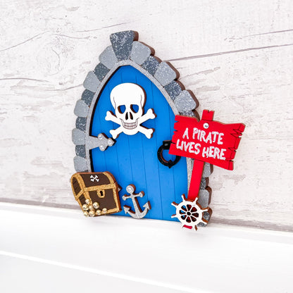 Magical pirate fairy door, combining whimsy and imagination for kids - Sweet Pea Wooden Creations