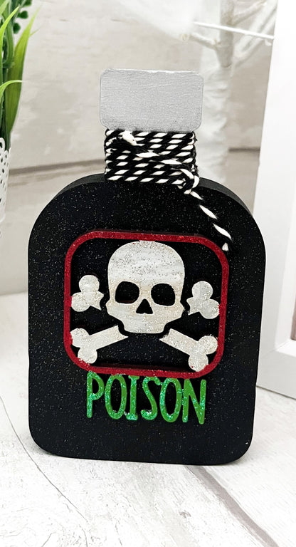 Halloween Potion Bottles Wooden Decorations