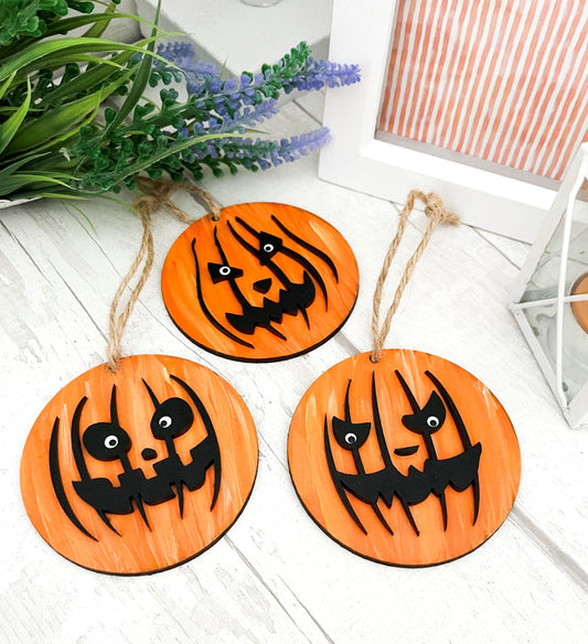 Set Of 3 Halloween Hanging Decorations - Sweet Pea Wooden Creations