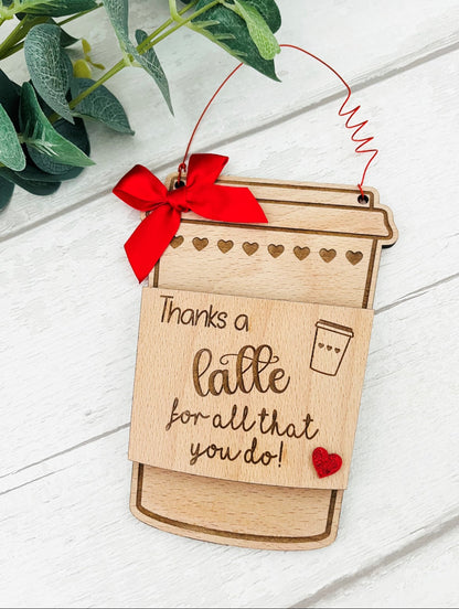 Thanks A Latte For All That You Do Gift Card Holder