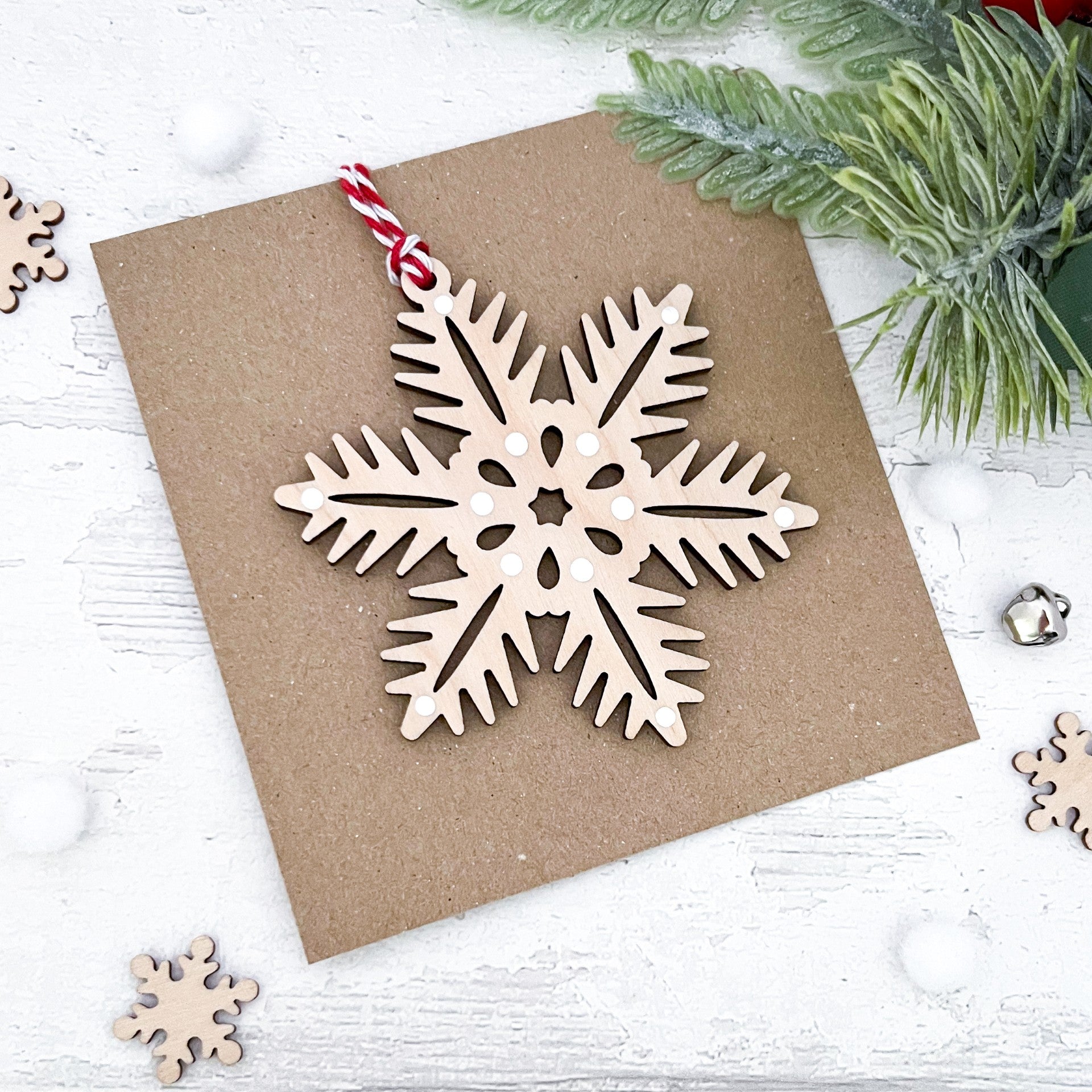 Traditional Nordic Fern Snowflake Christmas Decoration - Sweet Pea Wooden Creations