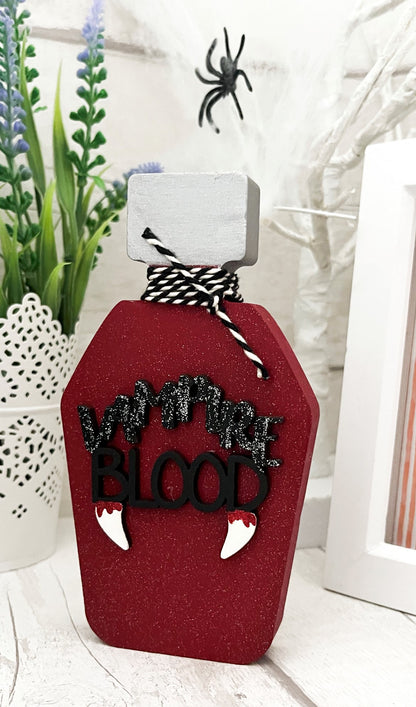 Halloween Potion Bottles Wooden Decorations