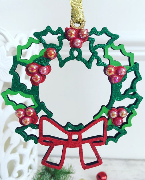 Christmas Tree Decoration Holly Wreath