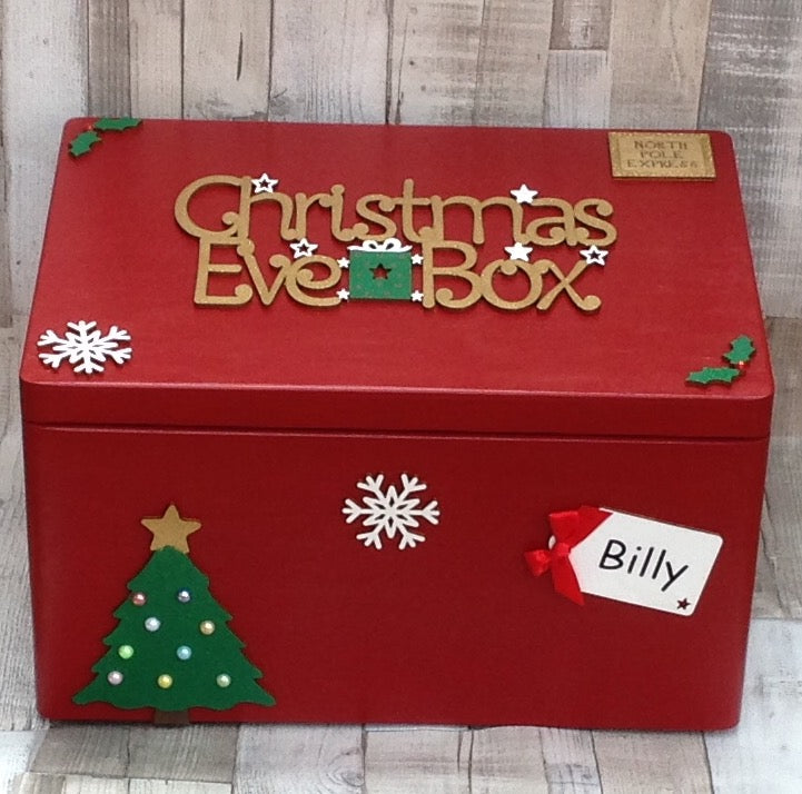 Large Personalised Wooden Christmas Eve Box