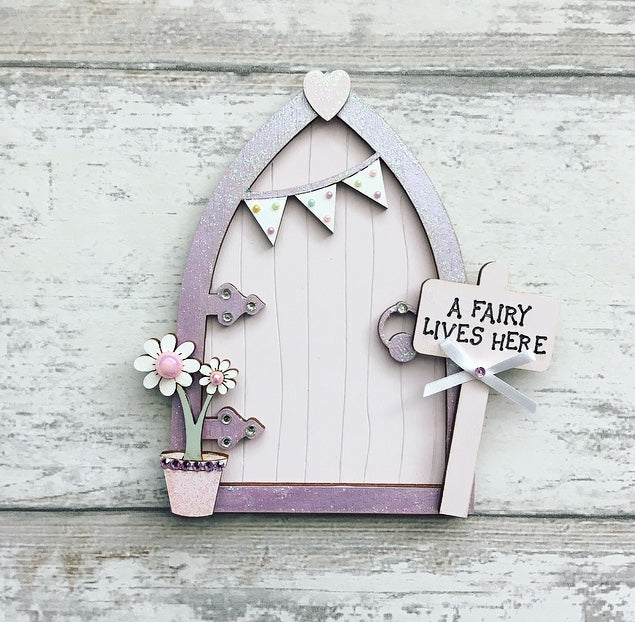 Pink & Lilac Bunting Fairy Door