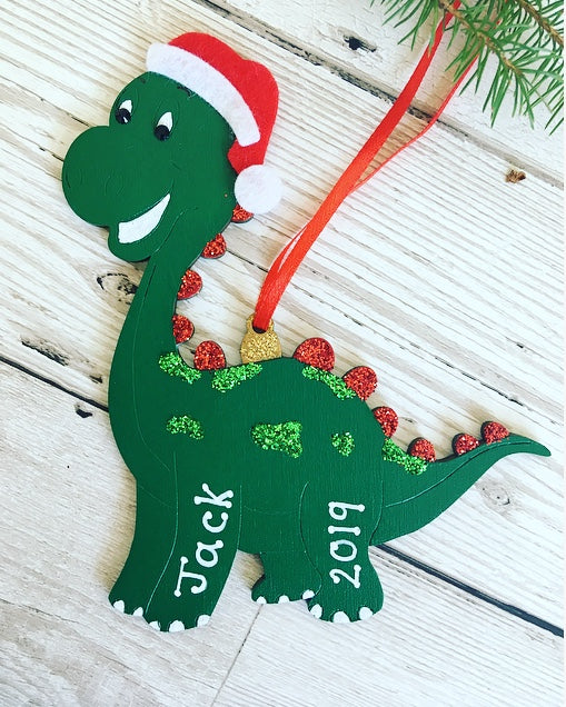 Personalised Dinosaur Christmas Tree Decoration
