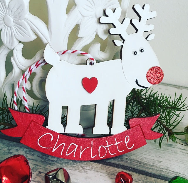Personalised Reindeer Christmas Decoration