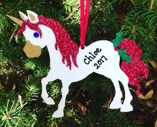 Personalised Unicorn Christmas Tree Decoration