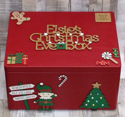 Large Personalised Christmas Eve Box, Wooden Box