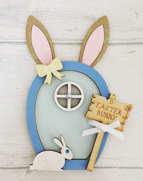 Easter bunny magic door decoration, Wooden 'magic' door for the Easter bunny