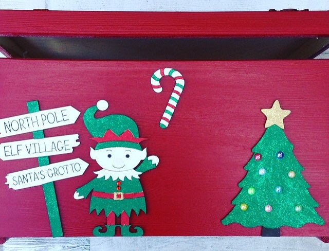 Personalised Large Red Elf Family Christmas Eve Box