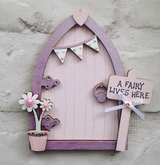 Pink & Lilac Bunting Fairy Door