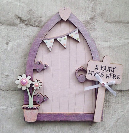 Pink & Lilac Bunting Fairy Door