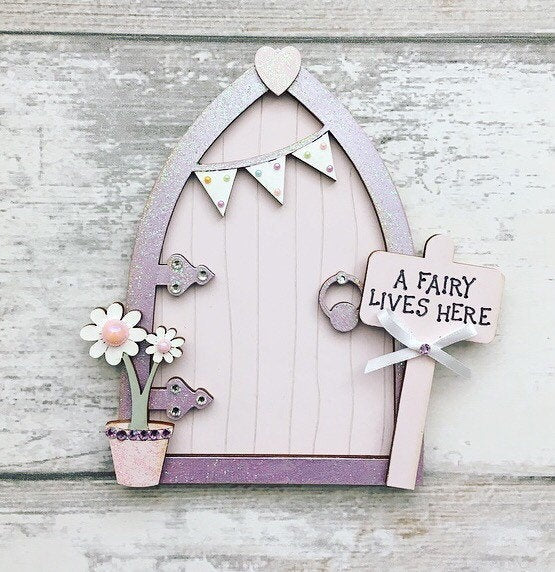 Pink & Lilac Bunting Fairy Door