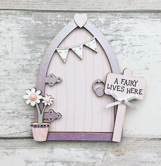 Pink & Lilac Bunting Fairy Door