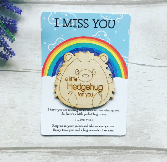 I Miss You Little Pocket Hug, 'A Little Hedge hug For You' Token Gift