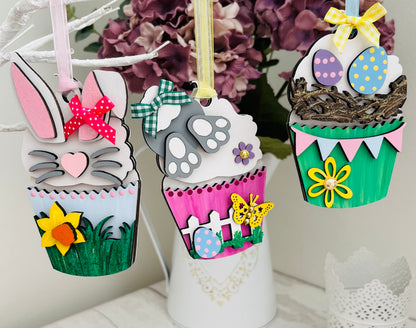 Cupcake Wooden Easter Decorations