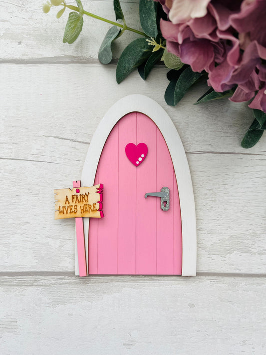 Pink Heart Fairy Door