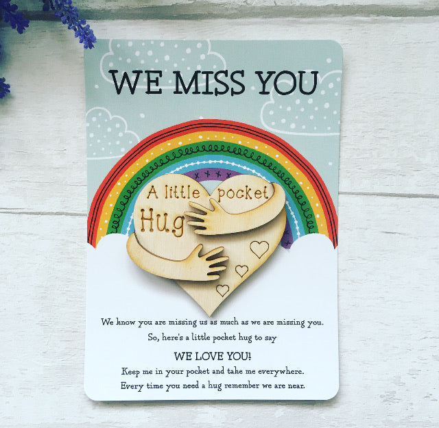 Little Pocket Hug, We Miss You, Postcard Pocket Hug