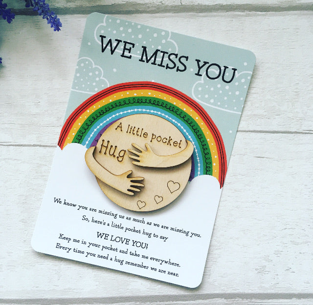 Little Pocket Hug, We Miss You, Postcard Pocket Hug