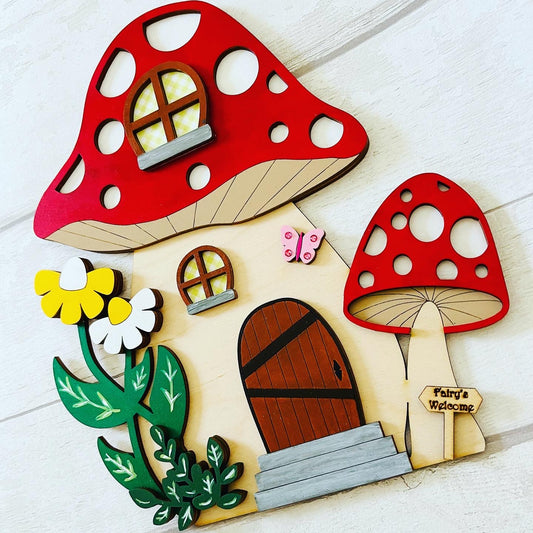 Large Toadstool Fairy Door - Sweet Pea Wooden Creations