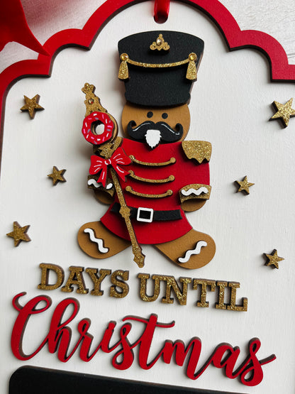 Gingerbread Nutcracker Days Until Christmas Countdown Chalkboard