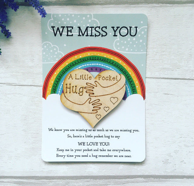 Little Pocket Hug, We Miss You, Postcard Pocket Hug