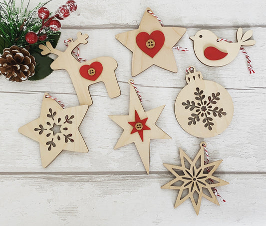 Mix & Match Nordic Christmas Tree Decorations - Sweet Pea Wooden Creations