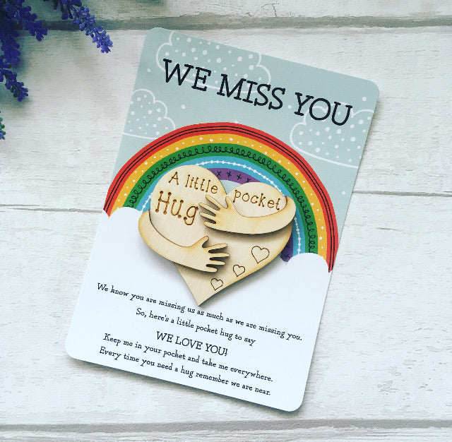 Little Pocket Hug, We Miss You, Postcard Pocket Hug