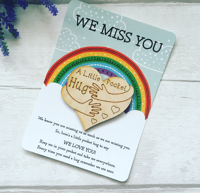 Little Pocket Hug, We Miss You, Postcard Pocket Hug
