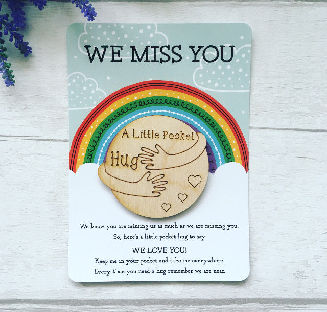 Little Pocket Hug, We Miss You, Postcard Pocket Hug