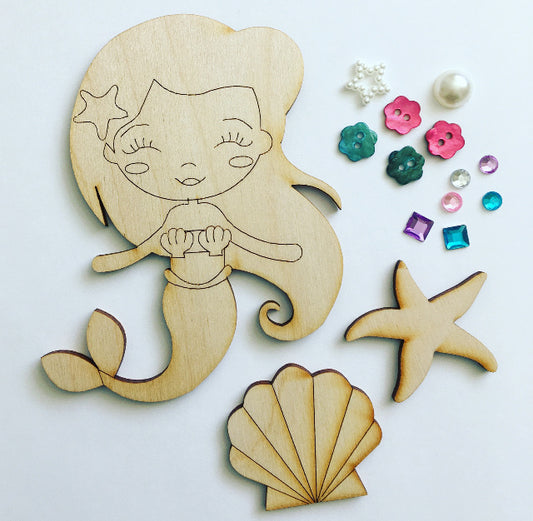 Kids Mermaid Craft Kit, Craft Shapes