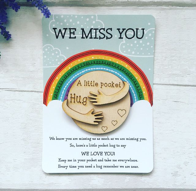 Little Pocket Hug, We Miss You, Postcard Pocket Hug